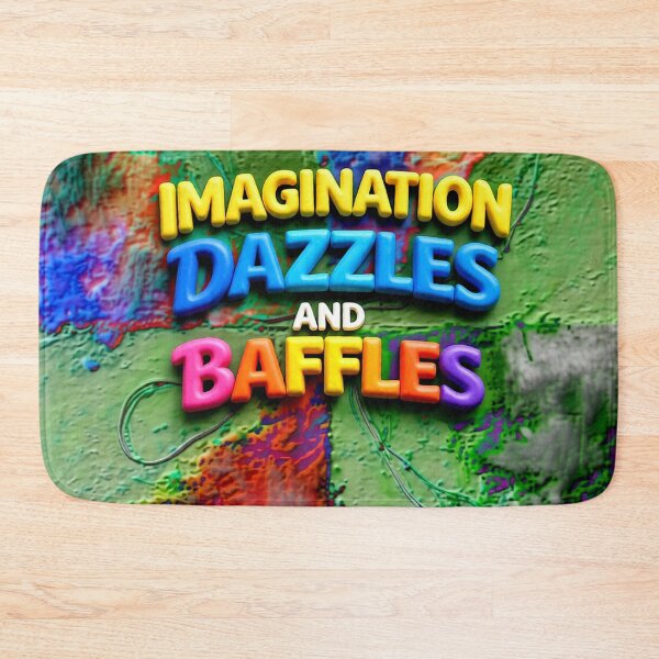 Item preview, Imagination Dazzles and Baffles colorful typographic abstract design designed and sold by SmashingDeals.