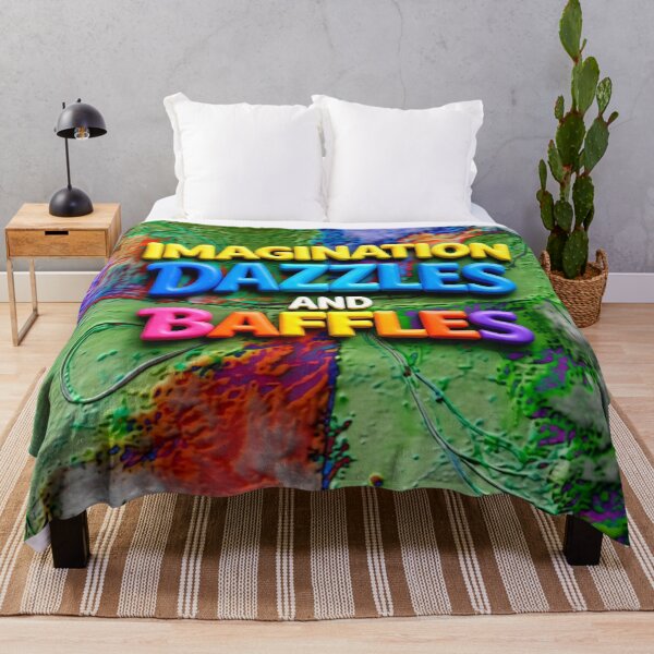 Item preview, Imagination Dazzles and Baffles colorful typographic abstract design designed and sold by SmashingDeals.