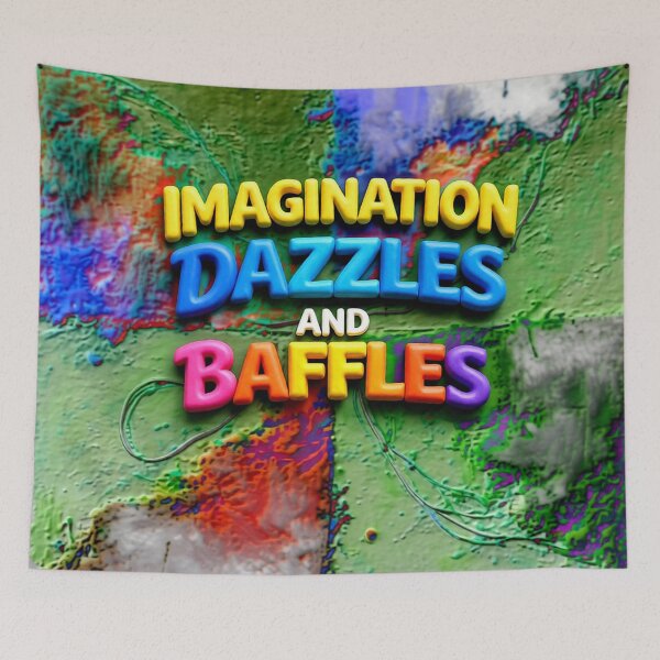 Item preview, Imagination Dazzles and Baffles colorful typographic abstract design designed and sold by SmashingDeals.