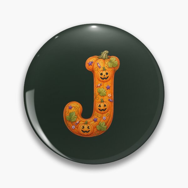 Item preview, Halloween Letter J Monogram – Spooky Jack-O-Lantern Alphabet Initial Design designed and sold by VectorJoy.