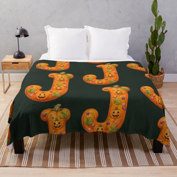 Item preview, Halloween Letter J Monogram – Spooky Jack-O-Lantern Alphabet Initial Design designed and sold by VectorJoy.