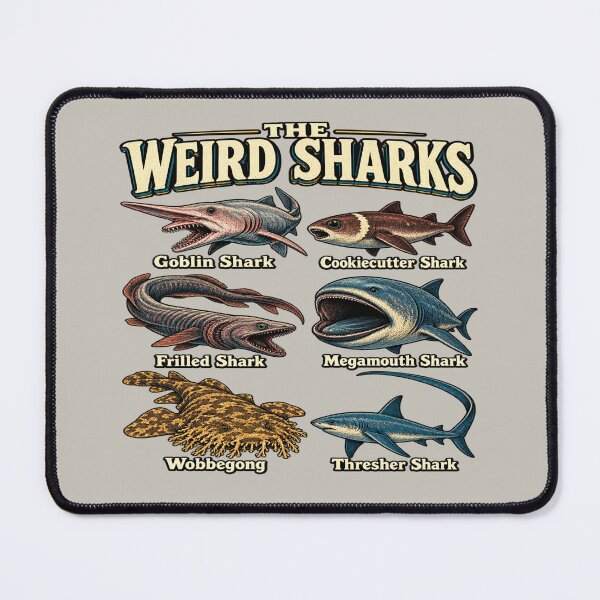Item preview, The Weird Sharks for Marine Biology Fans designed and sold by POD DYNASTY | Original Print On Demand T-Shirt Graphics.