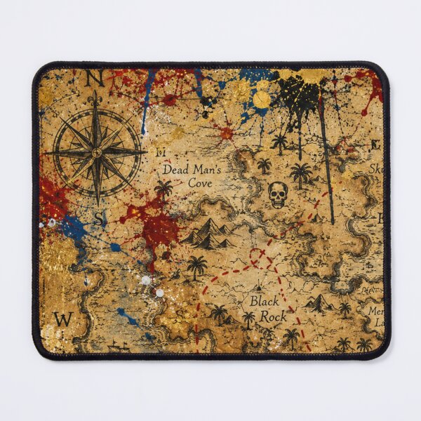 Item preview, Pirate Treasure Map Mixed Media Art designed and sold by THE SPLATTERED HAUS BY SAGE BANKS.