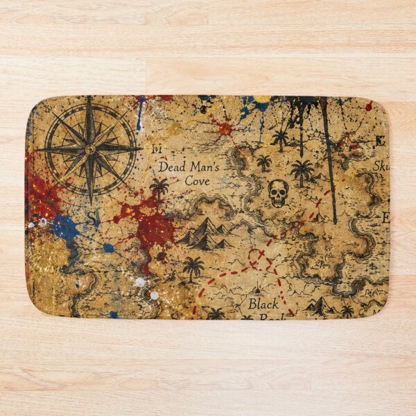 Item preview, Pirate Treasure Map Mixed Media Art designed and sold by THE SPLATTERED HAUS BY SAGE BANKS.