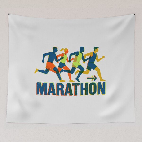 Item preview, Marathon Runners Group Running Club Colorful Sport Illustration designed and sold by KiwiRider.