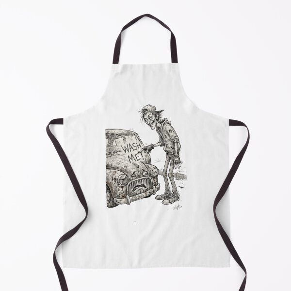 Item preview, Funny Man Writing Wash Me on Dirty Crying Vintage Car - Black and White Sketch designed and sold by jhgjykuo.