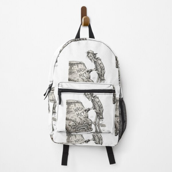 Item preview, Funny Man Writing Wash Me on Dirty Crying Vintage Car - Black and White Sketch designed and sold by jhgjykuo.