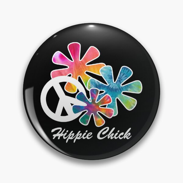 Item preview, Hippie Chick, Hippies, 60's, Retro Tie-Dye Flowers Peace Sign designed and sold by classic car craze.