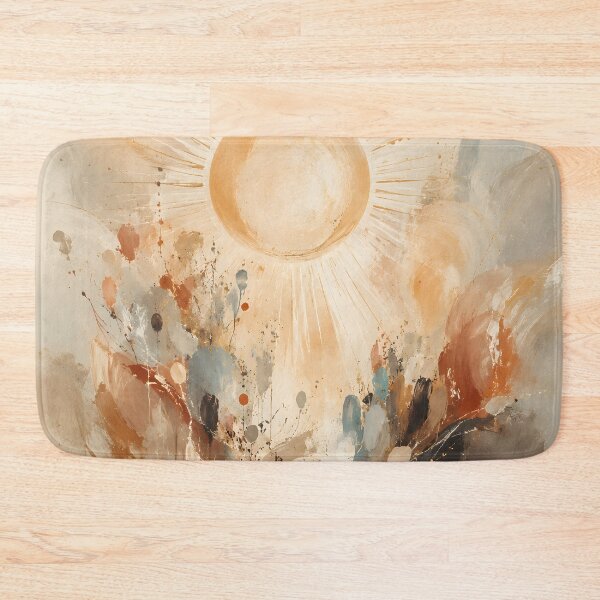 Item preview, Abstract Sunrise Landscape – Boho Neutral Mountain Wall Art in Terracotta & Blue designed and sold by GutyzDesignsES.