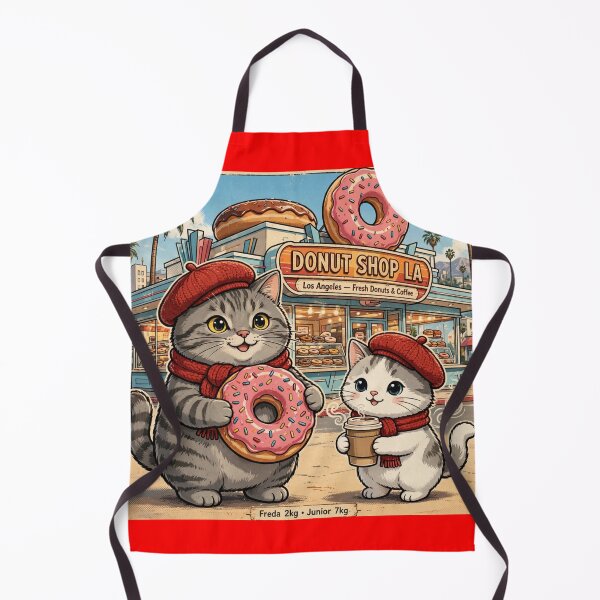 Item preview, Freda and Junior Donut Shop LA - Kawaii California Coffee Cats designed and sold by MAISON SYLVIE.