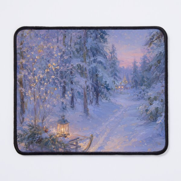 Item preview, Cozy Winter Forest Sled – Glowing Lantern Snowy Christmas Landscape designed and sold by GutyzDesignsES.