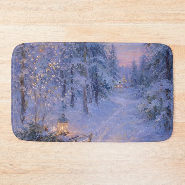 Item preview, Cozy Winter Forest Sled – Glowing Lantern Snowy Christmas Landscape designed and sold by GutyzDesignsES.