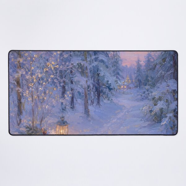 Item preview, Cozy Winter Forest Sled – Glowing Lantern Snowy Christmas Landscape designed and sold by GutyzDesignsES.