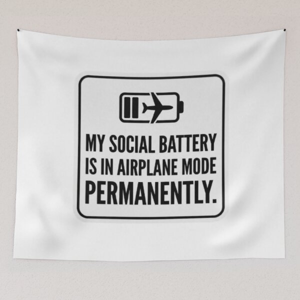 Item preview, My Social Battery Airplane Mode Introvert Funny Sarcastic  designed and sold by ProjectNoah.