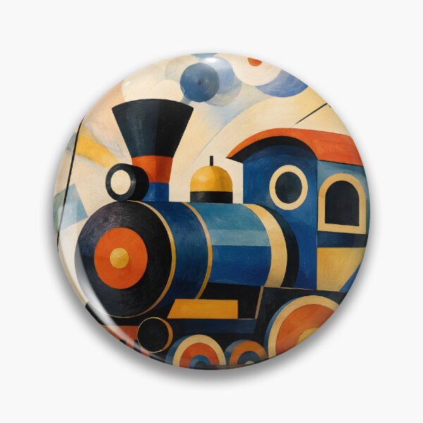 Item preview, Geometric Steam Train – Retro Bauhaus-Inspired Locomotive Wall Art designed and sold by GutyzDesignsES.