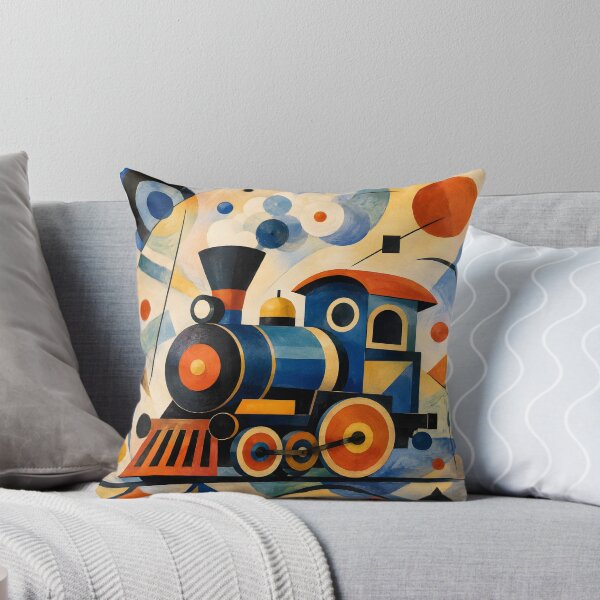 Item preview, Geometric Steam Train – Retro Bauhaus-Inspired Locomotive Wall Art designed and sold by GutyzDesignsES.