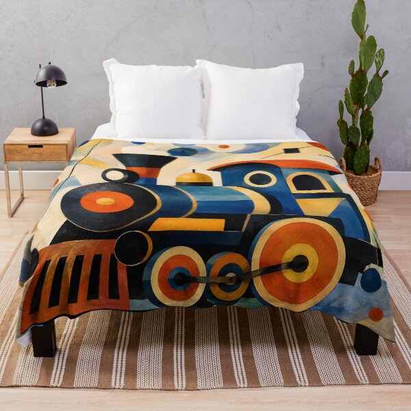 Item preview, Geometric Steam Train – Retro Bauhaus-Inspired Locomotive Wall Art designed and sold by GutyzDesignsES.