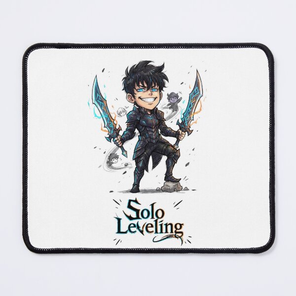 Item preview, Chibi Sung Jinwoo Solo Leveling Shadow Monarch Dual Daggers Anime Art designed and sold by FreakToons.