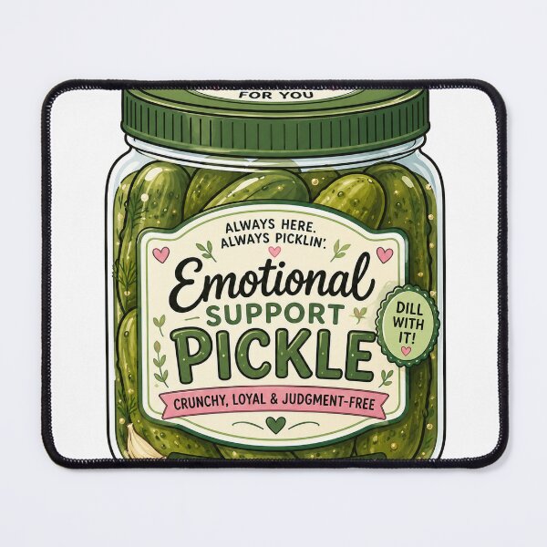 Item preview, Emotional Support Pickle designed and sold by Little Wunderer & Co..