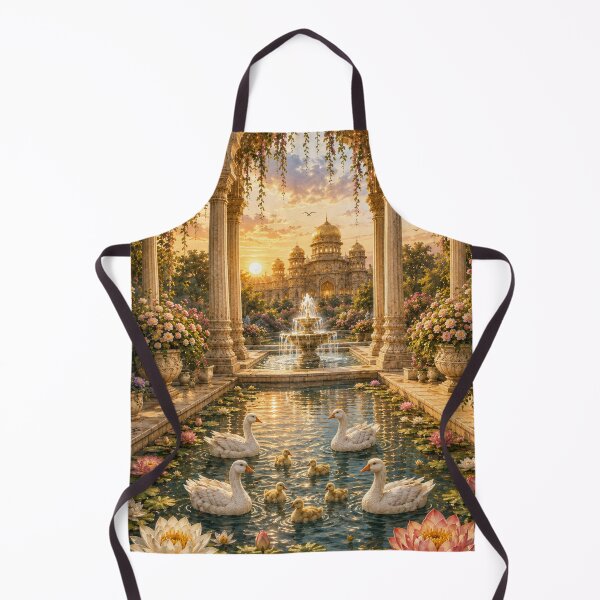 Item preview, White geese in the palace garden designed and sold by AnjaSarahArt.