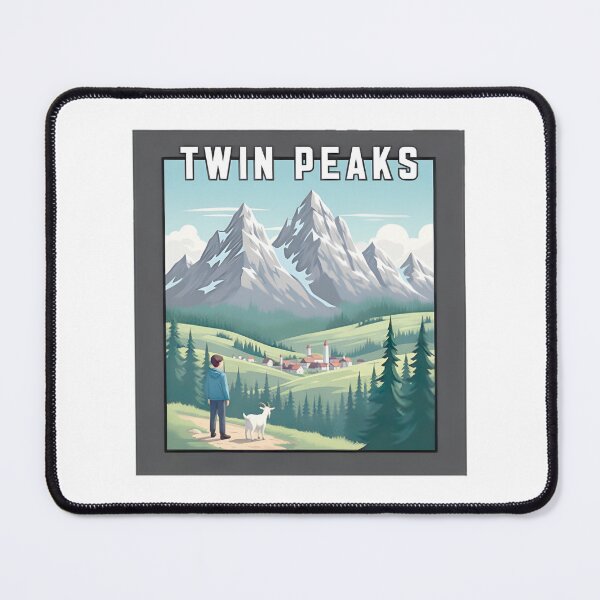 Item preview, Twin Peaks Mountain Scene Retro Aesthetic Vintage Pacific Northwest Nature Art PERFECT GIFT FOR YOU AND FRIENDS designed and sold by ThatLove.