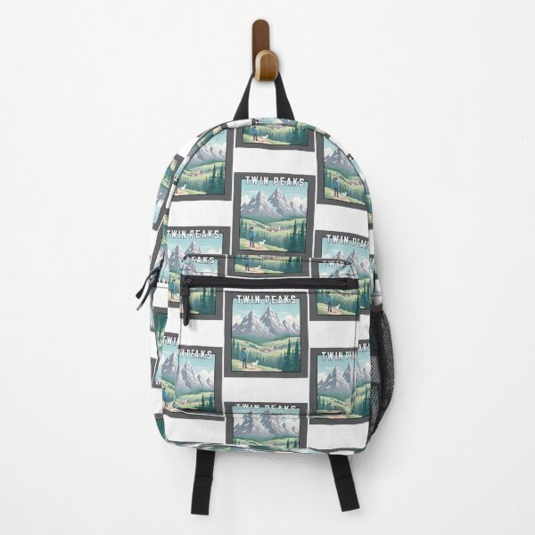 Item preview, Twin Peaks Mountain Scene Retro Aesthetic Vintage Pacific Northwest Nature Art PERFECT GIFT FOR YOU AND FRIENDS designed and sold by ThatLove.