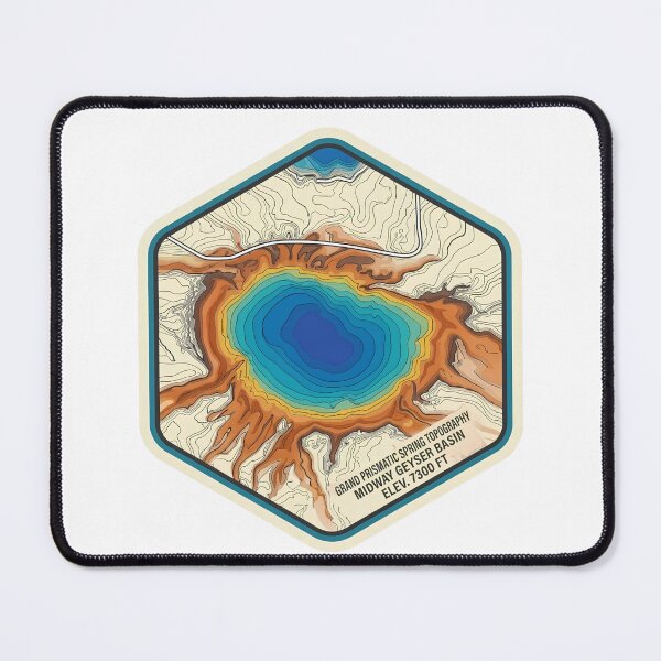 Item preview, Grand Prismatic Spring Topography Midway Geyser Basin Yellowstone Map designed and sold by LittleArij.