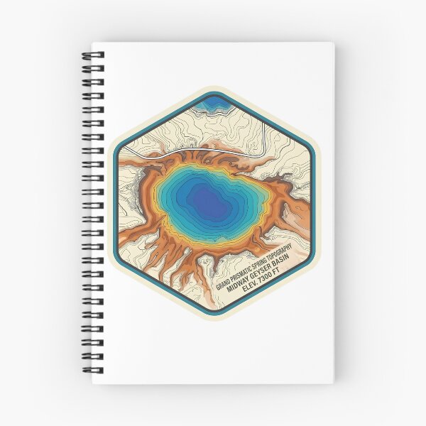 Item preview, Grand Prismatic Spring Topography Midway Geyser Basin Yellowstone Map designed and sold by LittleArij.