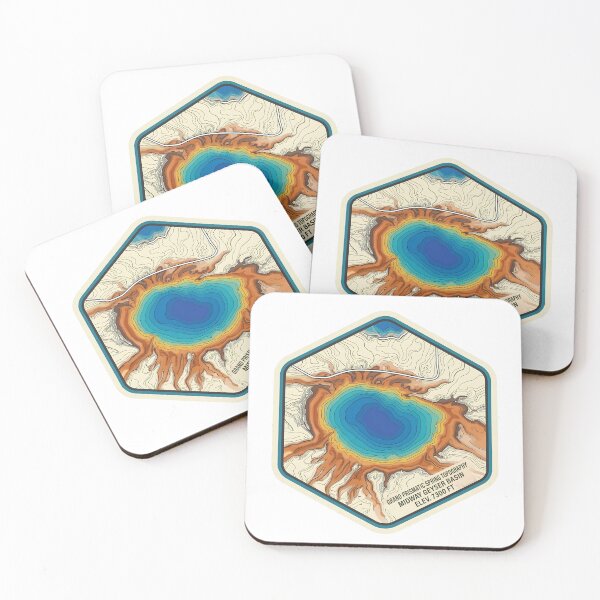 Item preview, Grand Prismatic Spring Topography Midway Geyser Basin Yellowstone Map designed and sold by LittleArij.