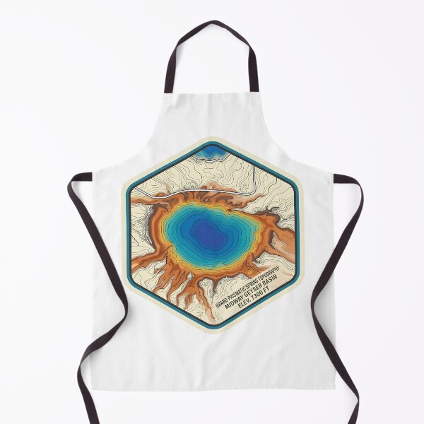 Item preview, Grand Prismatic Spring Topography Midway Geyser Basin Yellowstone Map designed and sold by LittleArij.