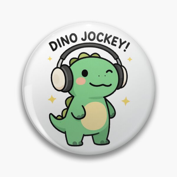 Item preview, Funny Cute Cartoon Music DJ Style Dino with Earphones DINO JOCKEY! designed and sold by Giulivo Store Graphic.