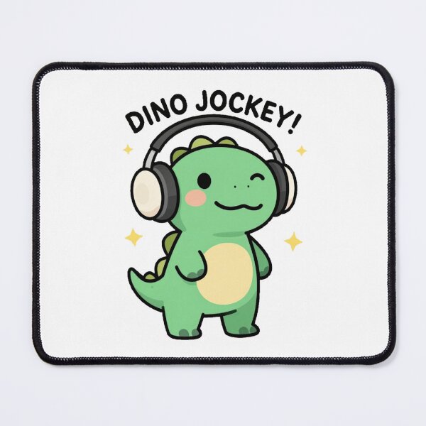 Item preview, Funny Cute Cartoon Music DJ Style Dino with Earphones DINO JOCKEY! designed and sold by Giulivo Store Graphic.