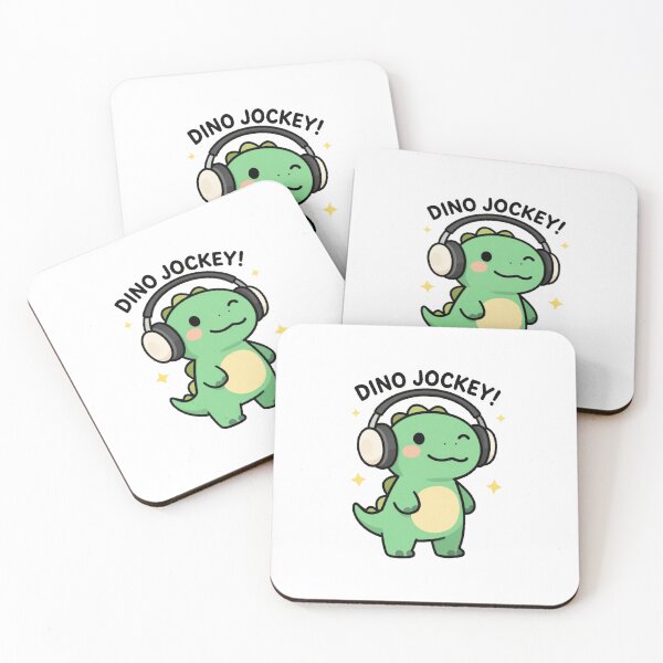 Item preview, Funny Cute Cartoon Music DJ Style Dino with Earphones DINO JOCKEY! designed and sold by Giulivo Store Graphic.
