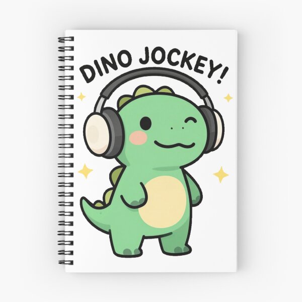 Item preview, Funny Cute Cartoon Music DJ Style Dino with Earphones DINO JOCKEY! designed and sold by Giulivo Store Graphic.