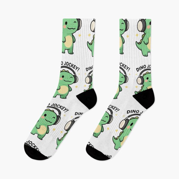 Item preview, Funny Cute Cartoon Music DJ Style Dino with Earphones DINO JOCKEY! designed and sold by Giulivo Store Graphic.