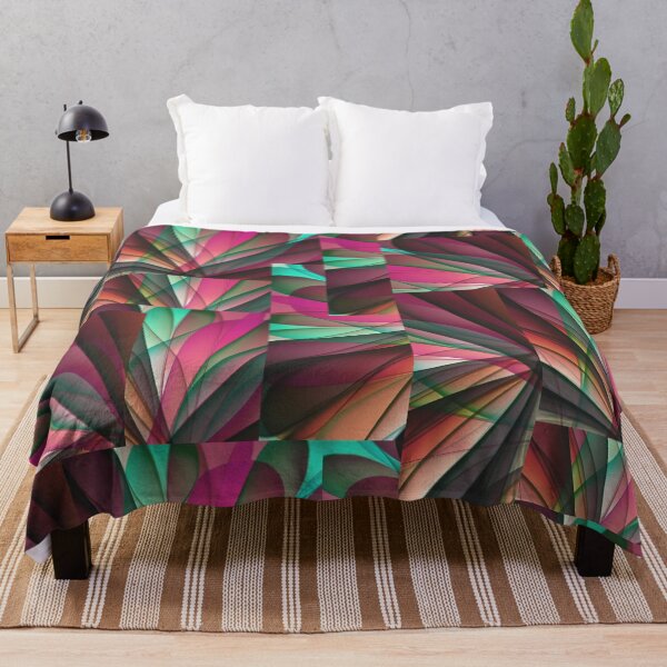 Item preview, Modern Abstract Geometric Fan Pattern Pink And Teal Aesthetic designed and sold by NikBrin Prevail .