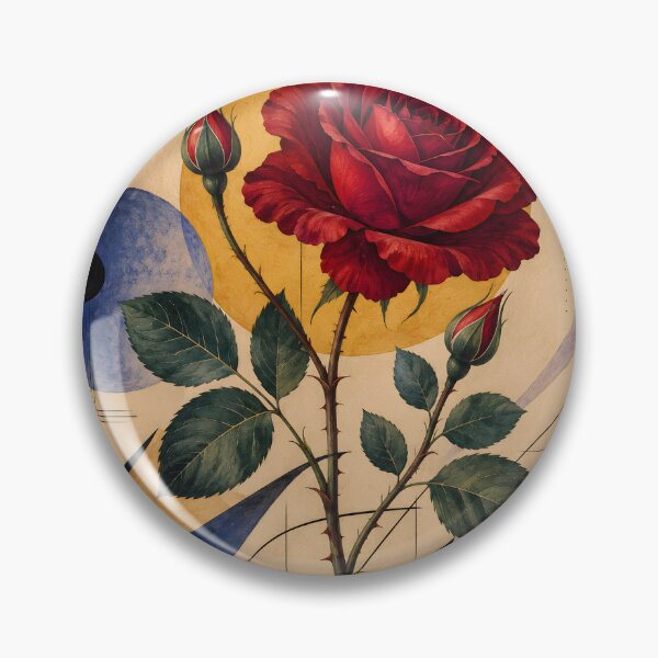 Item preview, Geometric Red Rose – Mid Century Modern Floral Wall Art designed and sold by GutyzDesignsES.