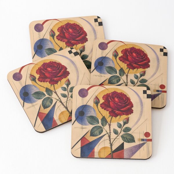 Item preview, Geometric Red Rose – Mid Century Modern Floral Wall Art designed and sold by GutyzDesignsES.