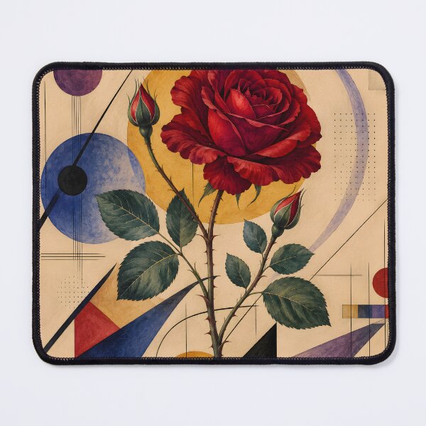 Item preview, Geometric Red Rose – Mid Century Modern Floral Wall Art designed and sold by GutyzDesignsES.