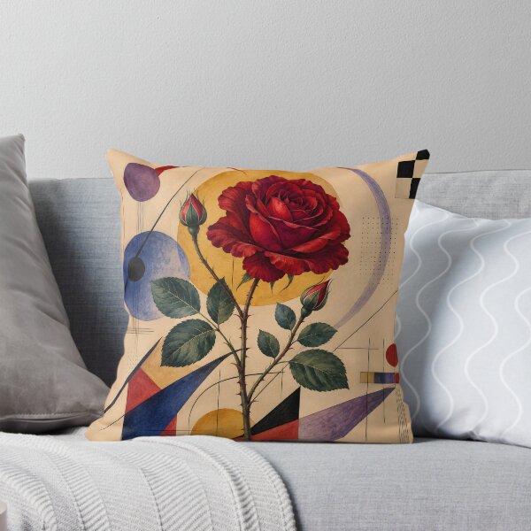 Item preview, Geometric Red Rose – Mid Century Modern Floral Wall Art designed and sold by GutyzDesignsES.
