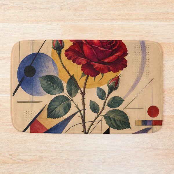 Item preview, Geometric Red Rose – Mid Century Modern Floral Wall Art designed and sold by GutyzDesignsES.