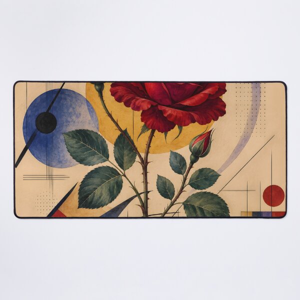 Item preview, Geometric Red Rose – Mid Century Modern Floral Wall Art designed and sold by GutyzDesignsES.