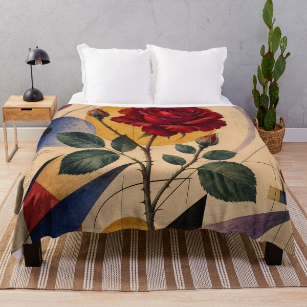 Item preview, Geometric Red Rose – Mid Century Modern Floral Wall Art designed and sold by GutyzDesignsES.