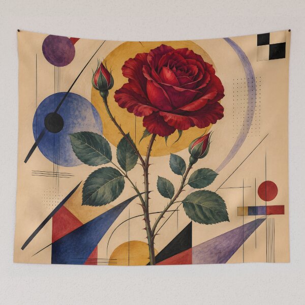 Item preview, Geometric Red Rose – Mid Century Modern Floral Wall Art designed and sold by GutyzDesignsES.