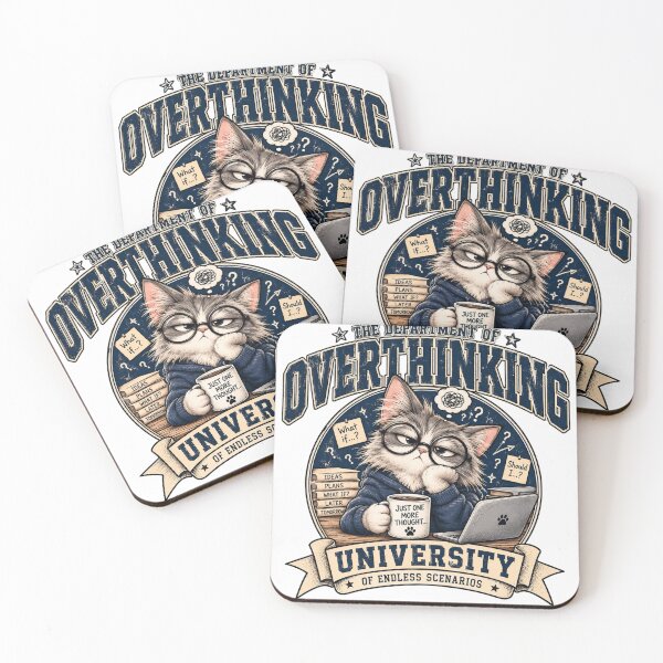 Item preview, Overthinking Cat Vintage Collegiate designed and sold by CozyPanicStudio.