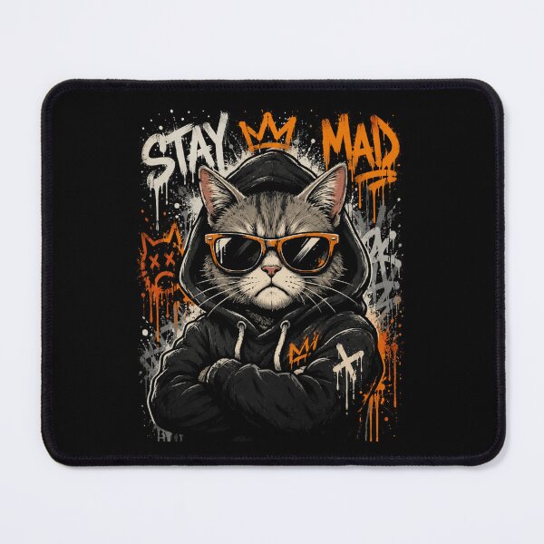 Item preview, Angry Cat Grunge Graffiti Retro Streetwear Illustration designed and sold by anamul43.
