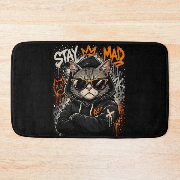 Item preview, Angry Cat Grunge Graffiti Retro Streetwear Illustration designed and sold by anamul43.