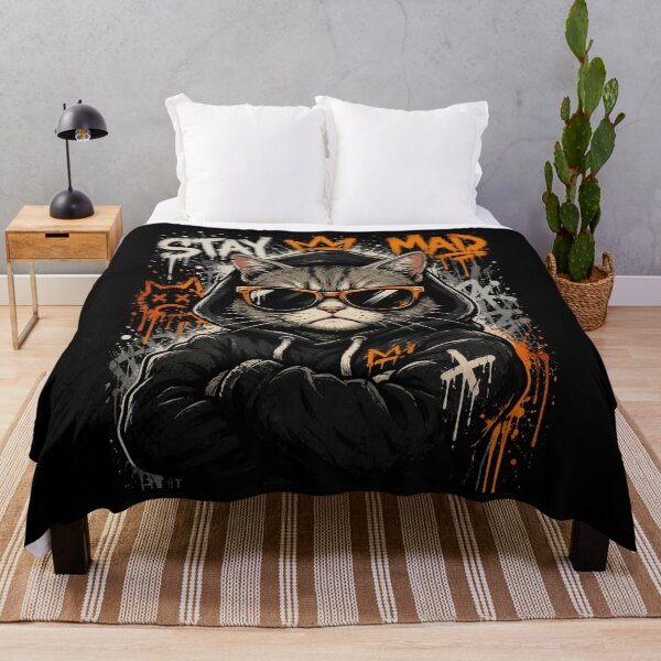 Item preview, Angry Cat Grunge Graffiti Retro Streetwear Illustration designed and sold by anamul43.