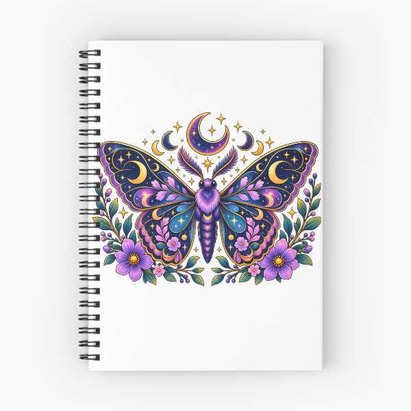 Item preview, Celestial Moon Moth with Purple Flowers designed and sold by TinyWeird.