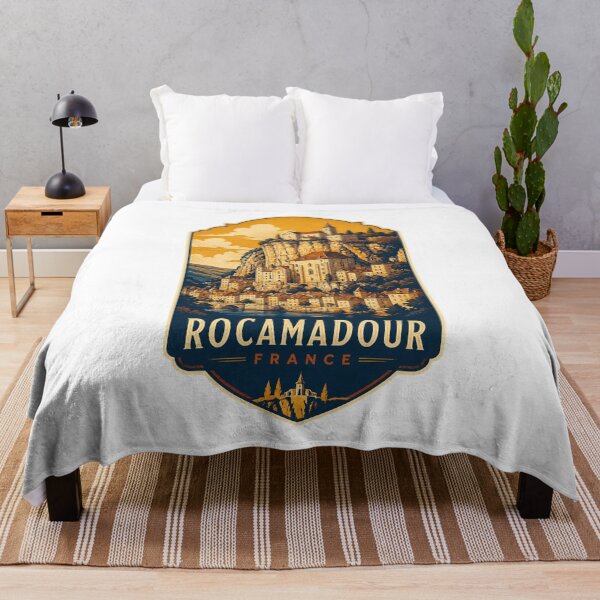 Item preview, Rocamadour France Vintage Travel Art – Medieval Cliffside Village designed and sold by AMICO77.